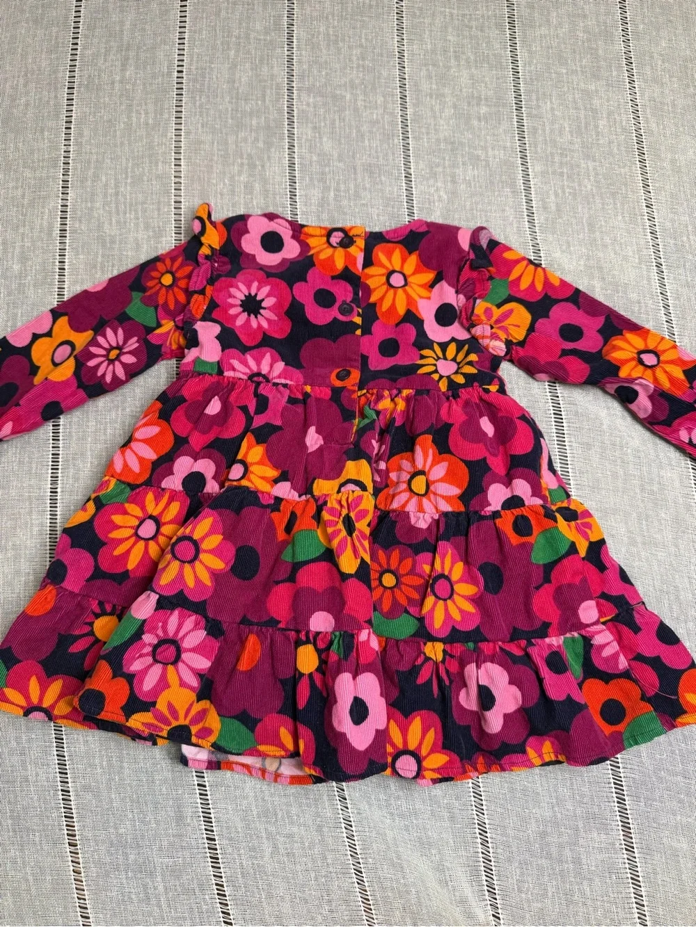 Girl's Size 12/18 M  Gymboree Purple Daisy Floral Corduroy Dress Long Sleeve